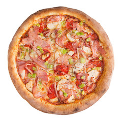 italian pizza on white background isolated