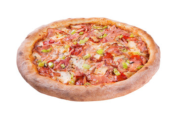 italian pizza on white background isolated