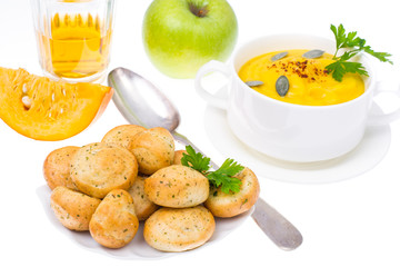 Pumpkin carrot cream soup