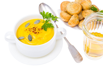 Pumpkin carrot cream soup