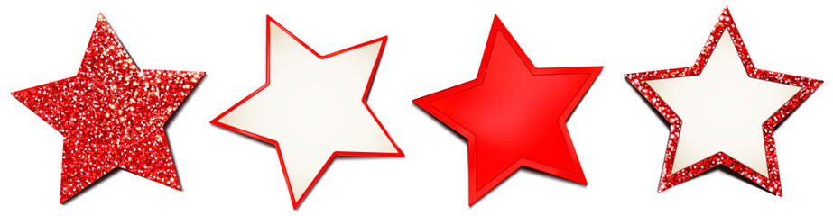 Stern Set - rot, glitter