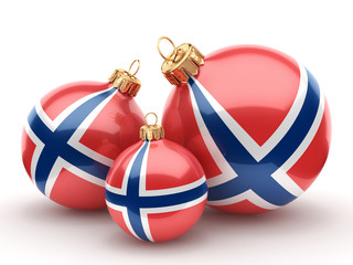 3D rendering Christmas ball with the flag of Norway