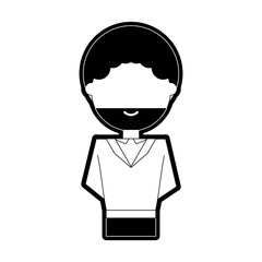 flat line monochromatic  teacher man over white background vector illustration