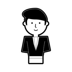 flat line monochromatic  teacher man over white background vector illustration