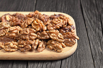 Walnuts kernels on table