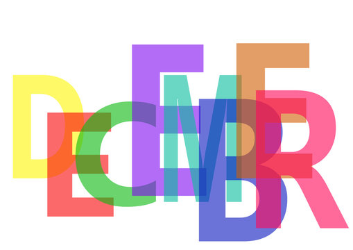 December with colorful letters