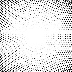 Halftone dotted background circularly distributed. Halftone effect vector pattern. Circle dots isolated on the white background.