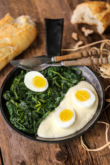 Epinards frais et oeufs durs à la sauce béchamel 6