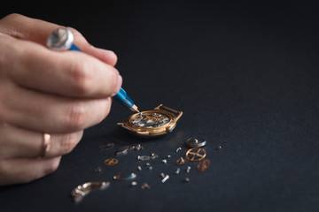 Watch. The repair of vintage mechanical watches