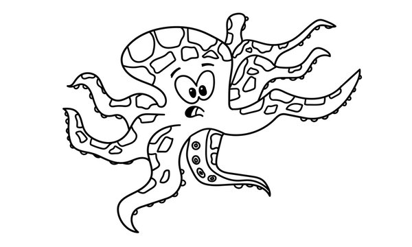 Oktopus - Tintenfisch - Ausmalbild