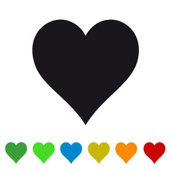 Black heart flat icon for apps and websites