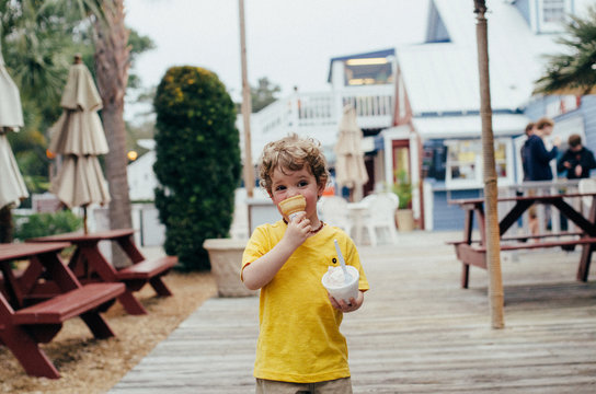 Toddler Eats Ice Cream