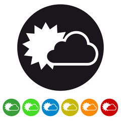 Cloud and sun flat icon for apps and websites