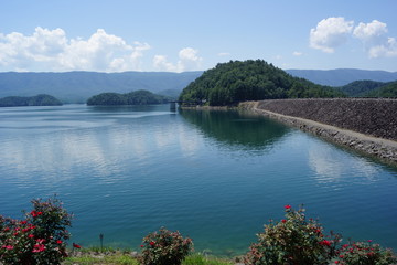 view of the lake from the dam