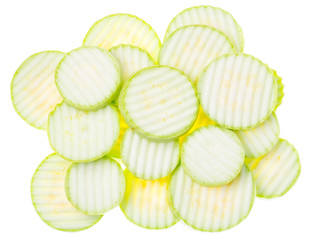 Courgette zucchini on white background