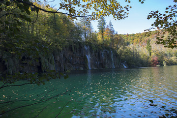 Autumn in Plitvice lakes, national park in Croatia