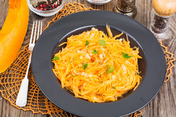 Vegetarian food from seasonal vegetables, pumpkin dishes