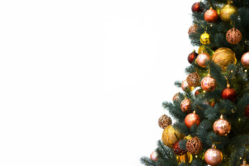 Christmas tree background with empty white spase