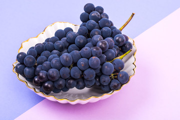 Bunch of blue ripe sweet grapes