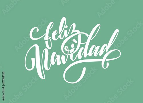 Elegant lettering mother day, texture beautiful wreath frame. vector "Brush-type lettering "Merry Christmas" in spanish - "Feliz Navidad