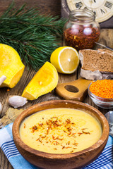 Pumpkin soup with saffron