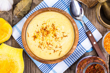 Pumpkin soup with saffron