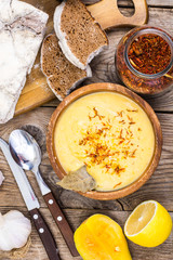 Pumpkin soup with saffron