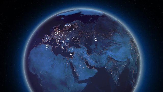 Beautiful earth map - 3d rendering in 4K