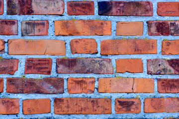 Fototapeta premium red old brick wall texture grunge background with vignetted corners