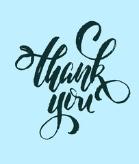 brush-type lettering "thank you"