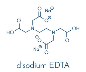 Disodium edetate (disodium EDTA) drug molecule. Skeletal formula.