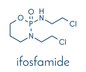 Ifosfamide cancer chemotherapy drug molecule. Skeletal formula.