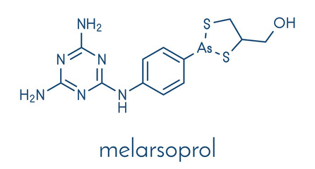 Melarsoprol trypanosomiasis drug molecule. Skeletal formula.