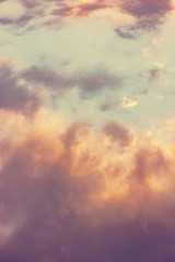 The vertical view tiny or tender instagram sky texture or background with clouds