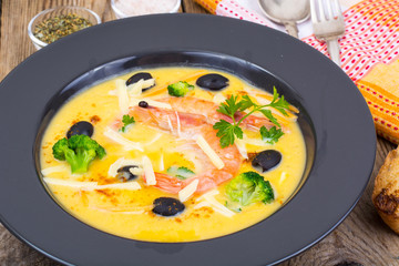 Soup Cream with shrimps