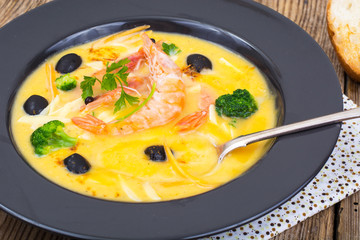 Soup Cream with shrimps