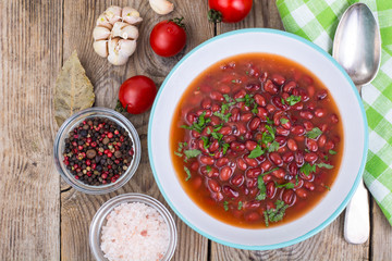 Red canned beans in sauce