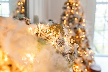 Christmas tree with gold decorations