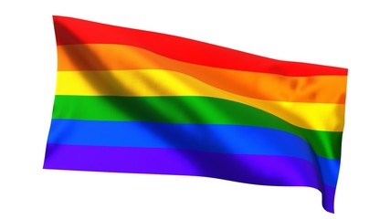 Rainbow flag of LGBT movement. 3d illustration