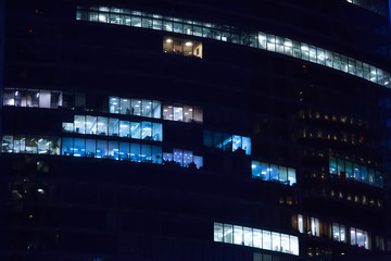 corporate building at night