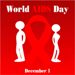 World Aids Day concept of Red polygonal background. 