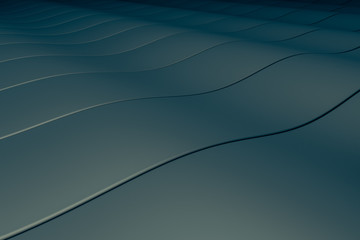 Abstract Background - A Sea of Serenity from long symmetrical glossy waves of Red hues. Illustration of 3D rendering.