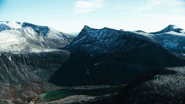Aerial shot of The Rondane National Park in Norway