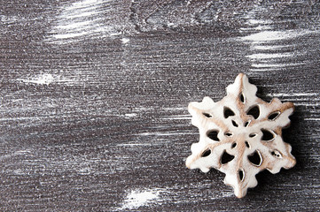 Christmas decorations on brown shabby background