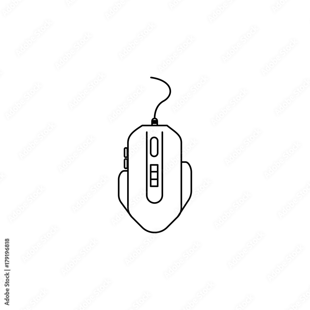 Poster gaming mouse icon. simple line games icon. can be used as web element, playing design icon