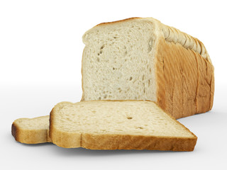 bread sliced - toast - arrangement isolated on white