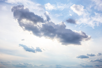 sky with clouds closing the sun
