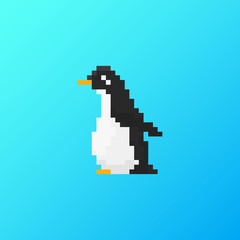 Fototapeta premium Pixel penguin for games and applications