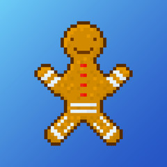 Fototapeta premium Pixel gingerbread man for games and application