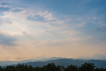 Dusk over the Forest in Fall